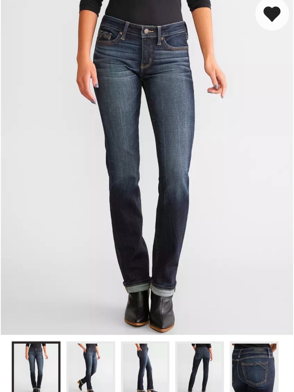 Buckle Dark Blue Straight Leg Women’s Jeans
